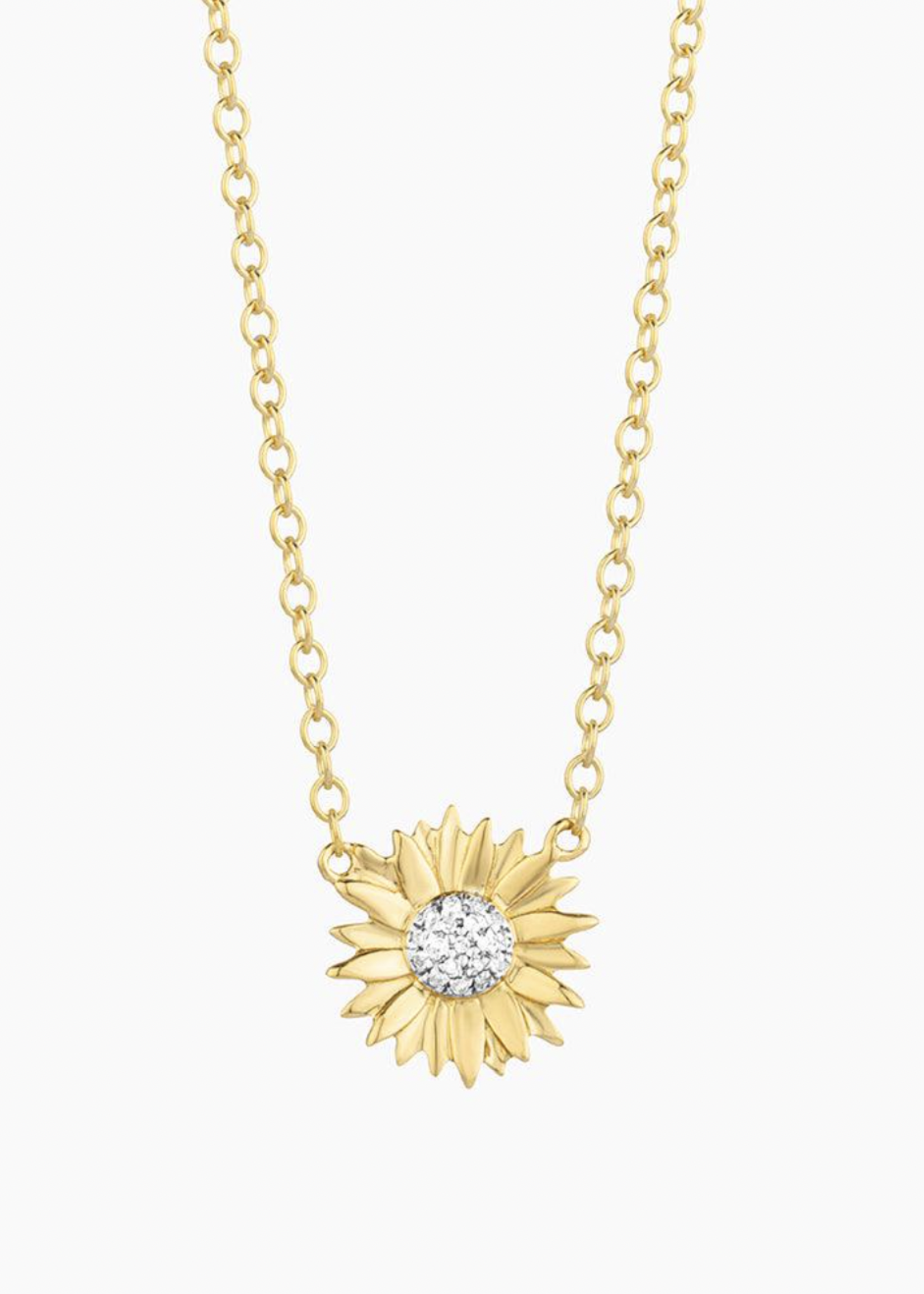 Elitaire Boutique Sunflower Diamond Pendant Necklace