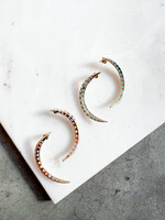 Elitaire Boutique Crescent Enamel Earrings