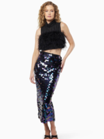 Elitaire Boutique Betty Top in Black Feather
