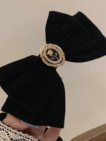 Elitaire Boutique Black Vintage Velvet Hair Bow Clip