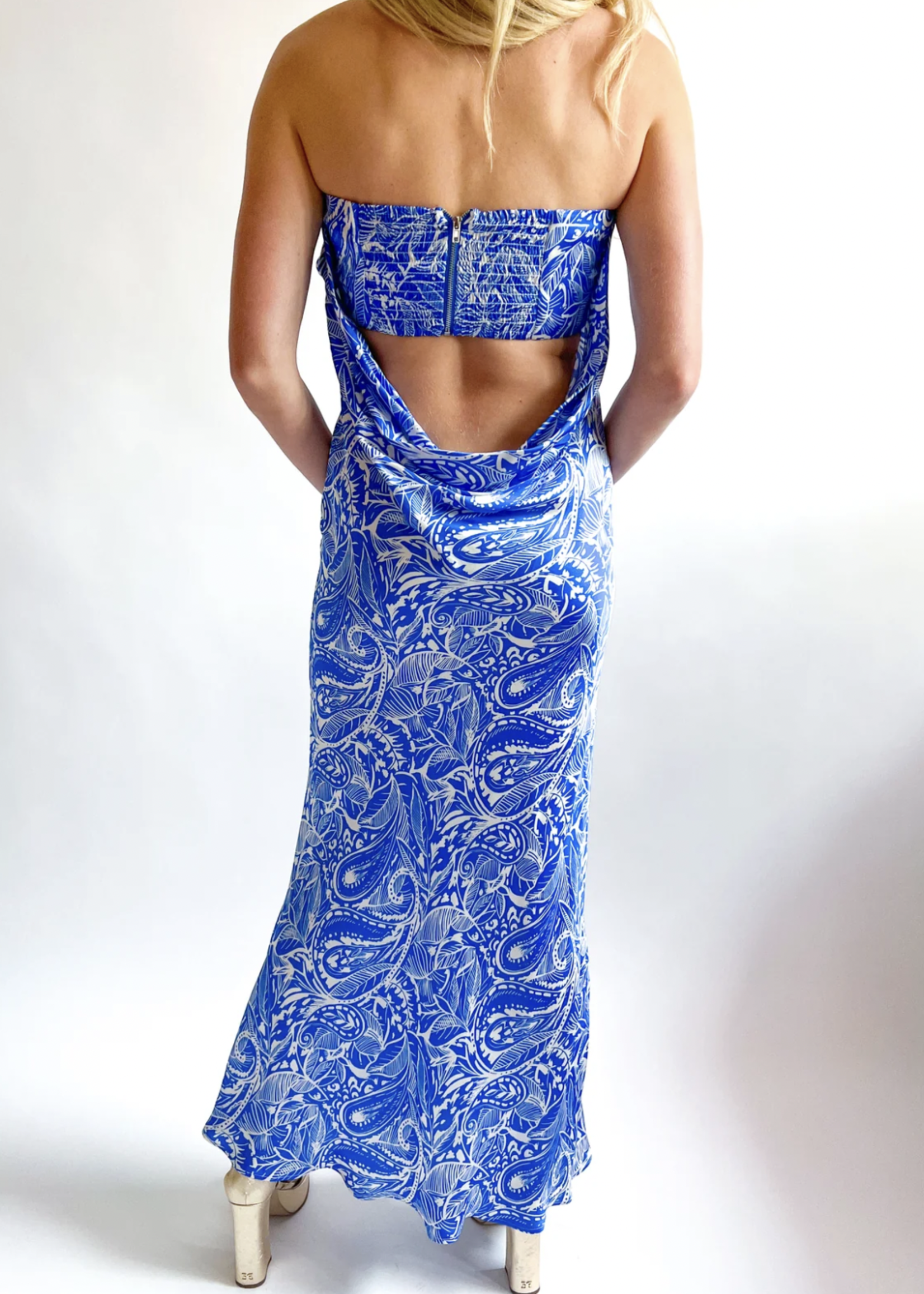 Elitaire Boutique Talia Maxi Dress in Blue
