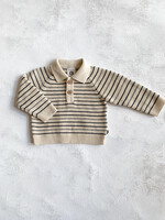 Elitaire Petite Knit Stripe Collared Sweater