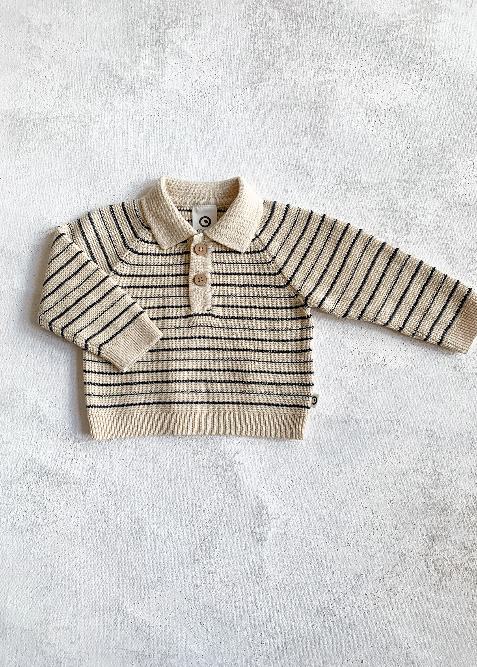Elitaire Petite Knit Stripe Collared Sweater