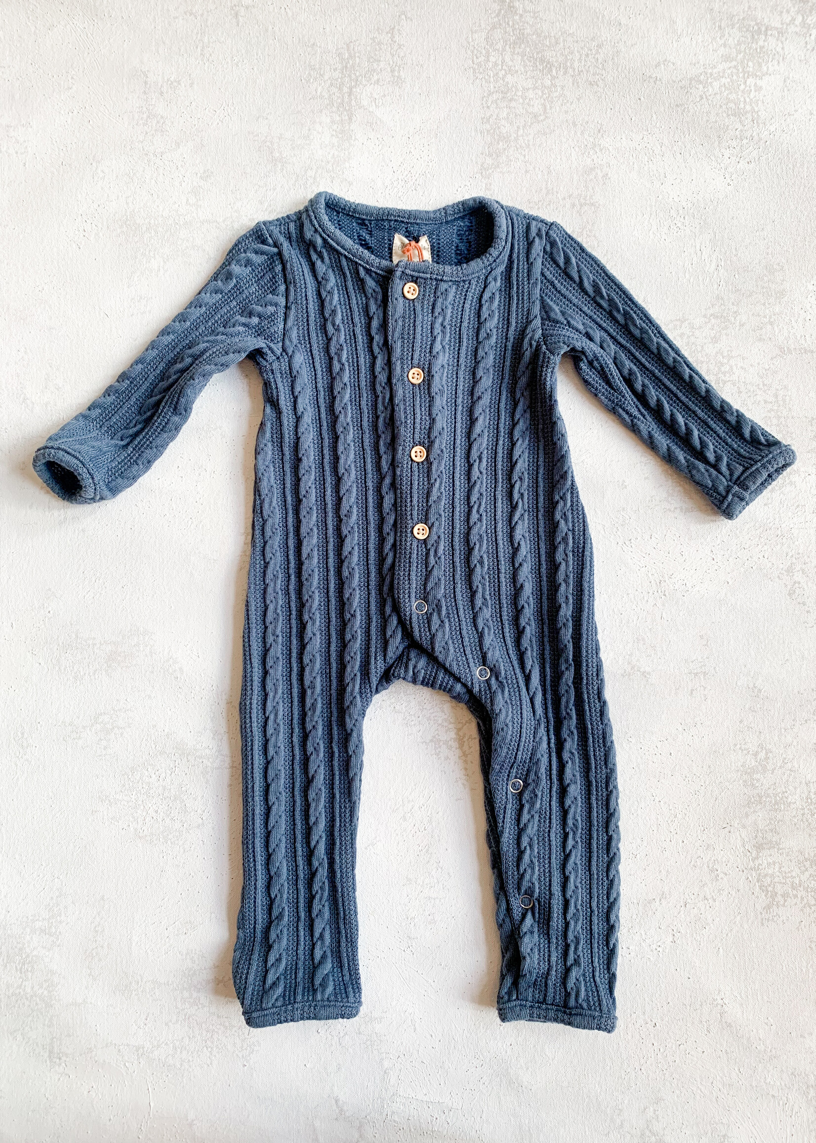 Elitaire Petite Max Knit Romper in Navy