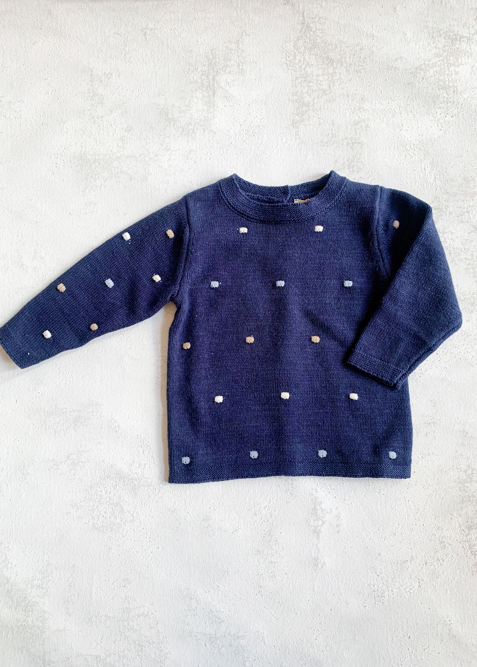 Elitaire Petite Isolde Navy Dot Sweater