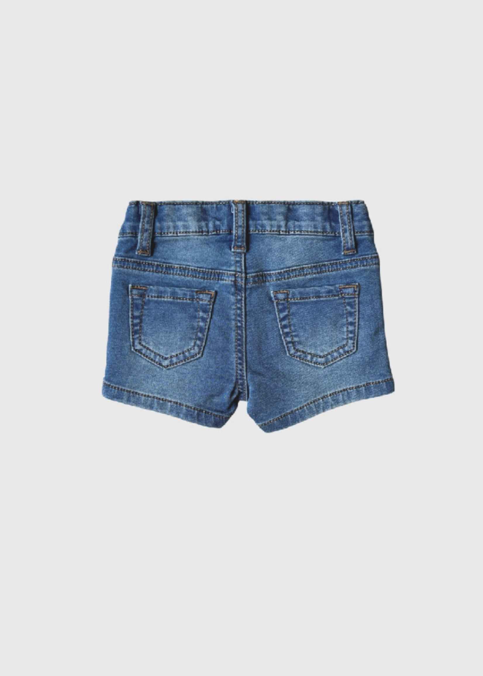 Elitaire Petite Girls Denim Shorts in Mid Blue