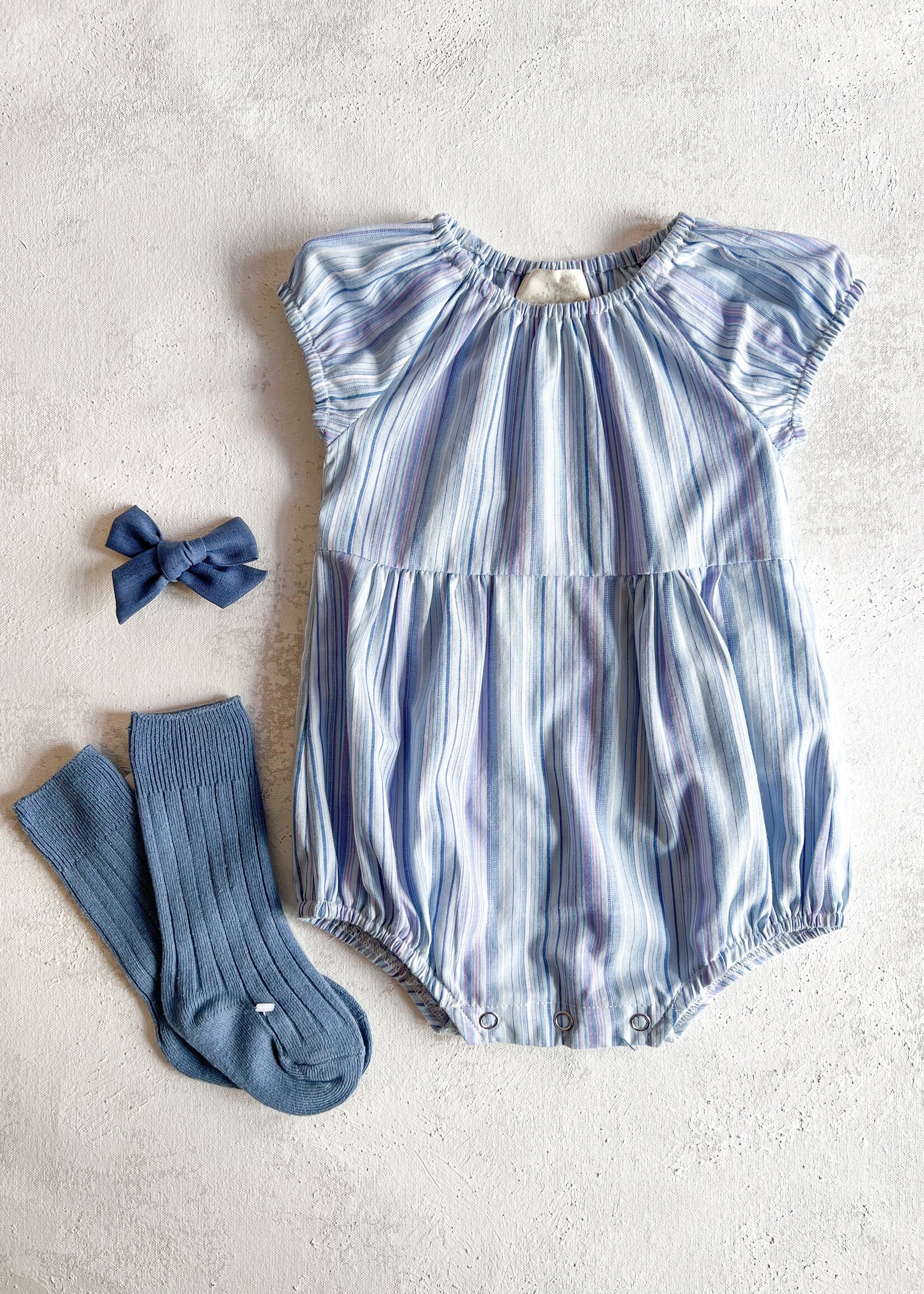Elitaire Petite Celeste Lavender Stripe Bubble/Dress