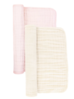 Cloud Muslin Burp Cloth 2-Pack in Blush + Cream