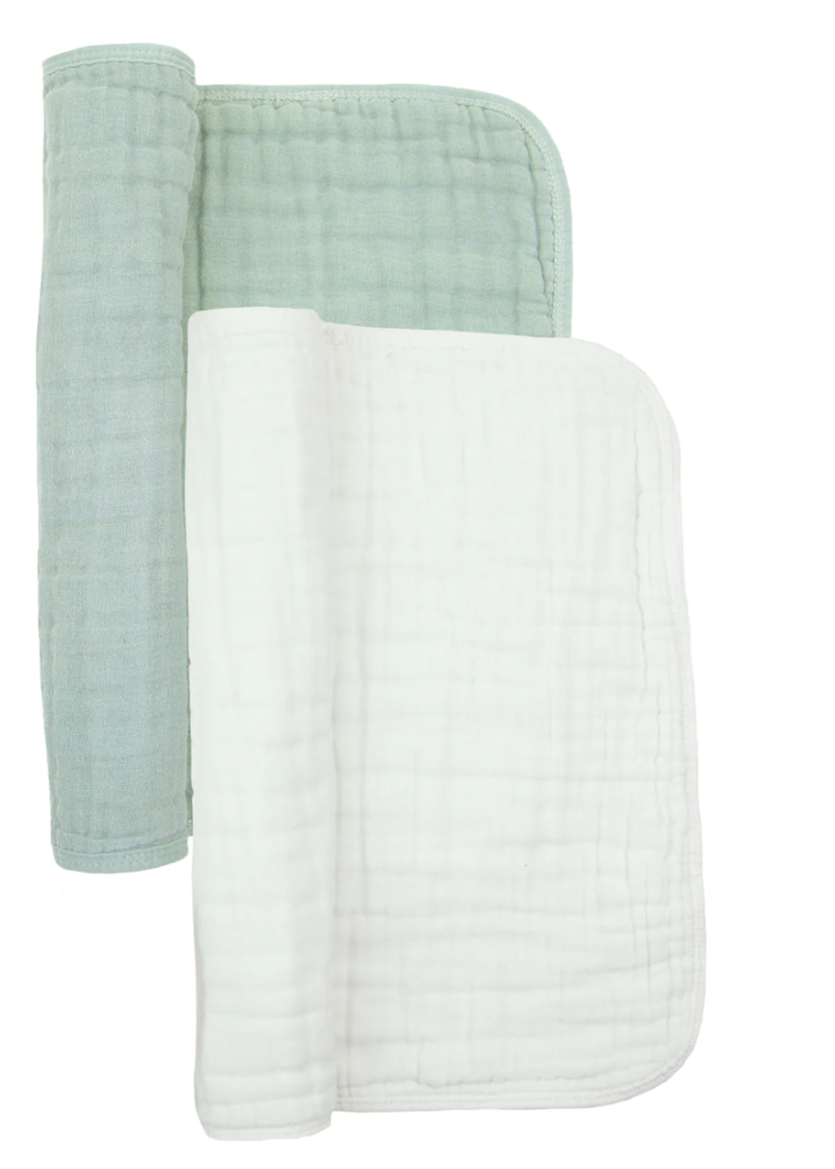 Elitaire Petite Cloud Muslin Burp Cloth 2-Pack in Bali + White