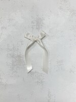 Elitaire Petite Satin Bow in Cream - Sash Clip Small