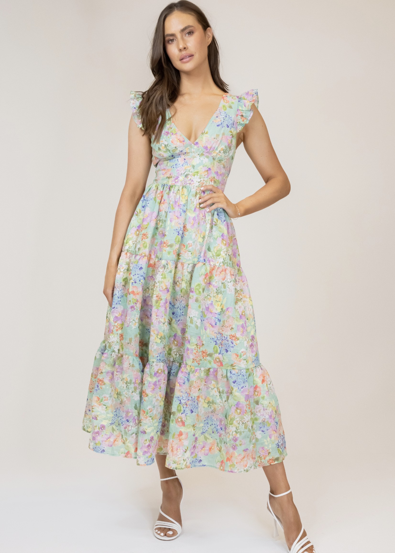Elitaire Boutique Alaia Maxi Dress in Sage