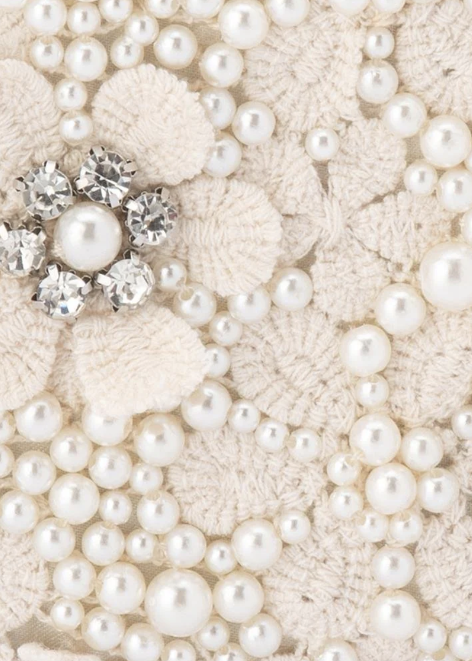 Elitaire Boutique Beth Encrusted Clutch in Ivory