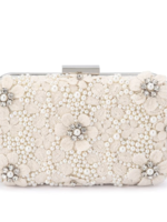 Elitaire Boutique Beth Encrusted Clutch in Ivory