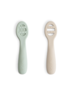 Elitaire Petite First Feeding Baby Spoons Set in Cambridge Blue/Shifting Sand