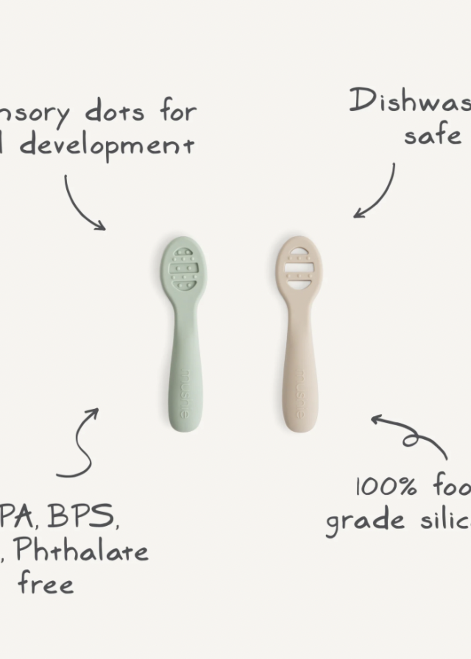 Elitaire Petite First Feeding Baby Spoons Set in Blush/Shifting Sand