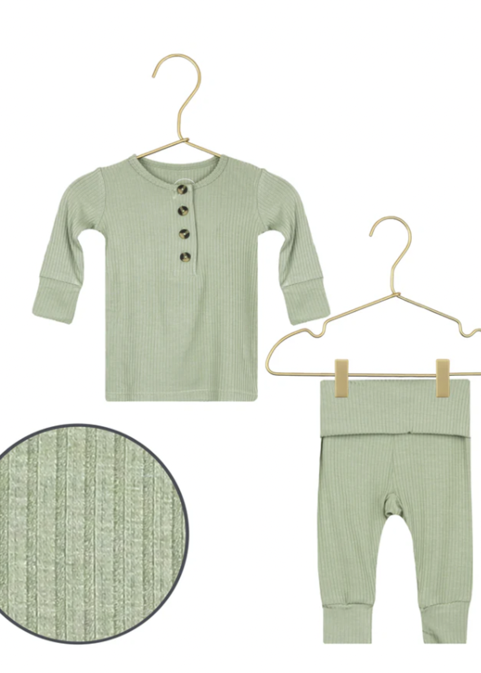 Elitaire Petite Ellis Ribbed Top + Bottom Set