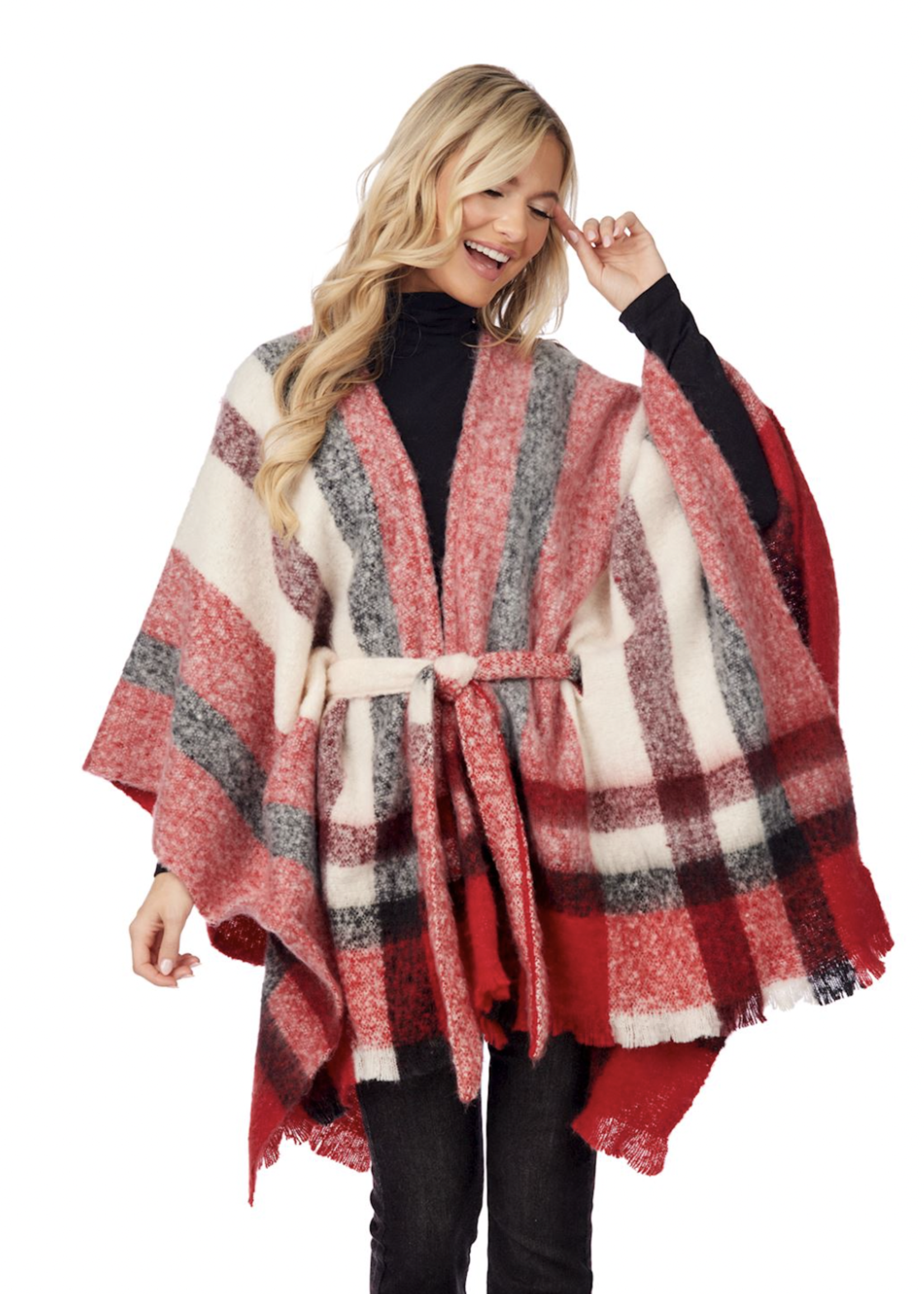 Elitaire Boutique Brinley Belted Poncho