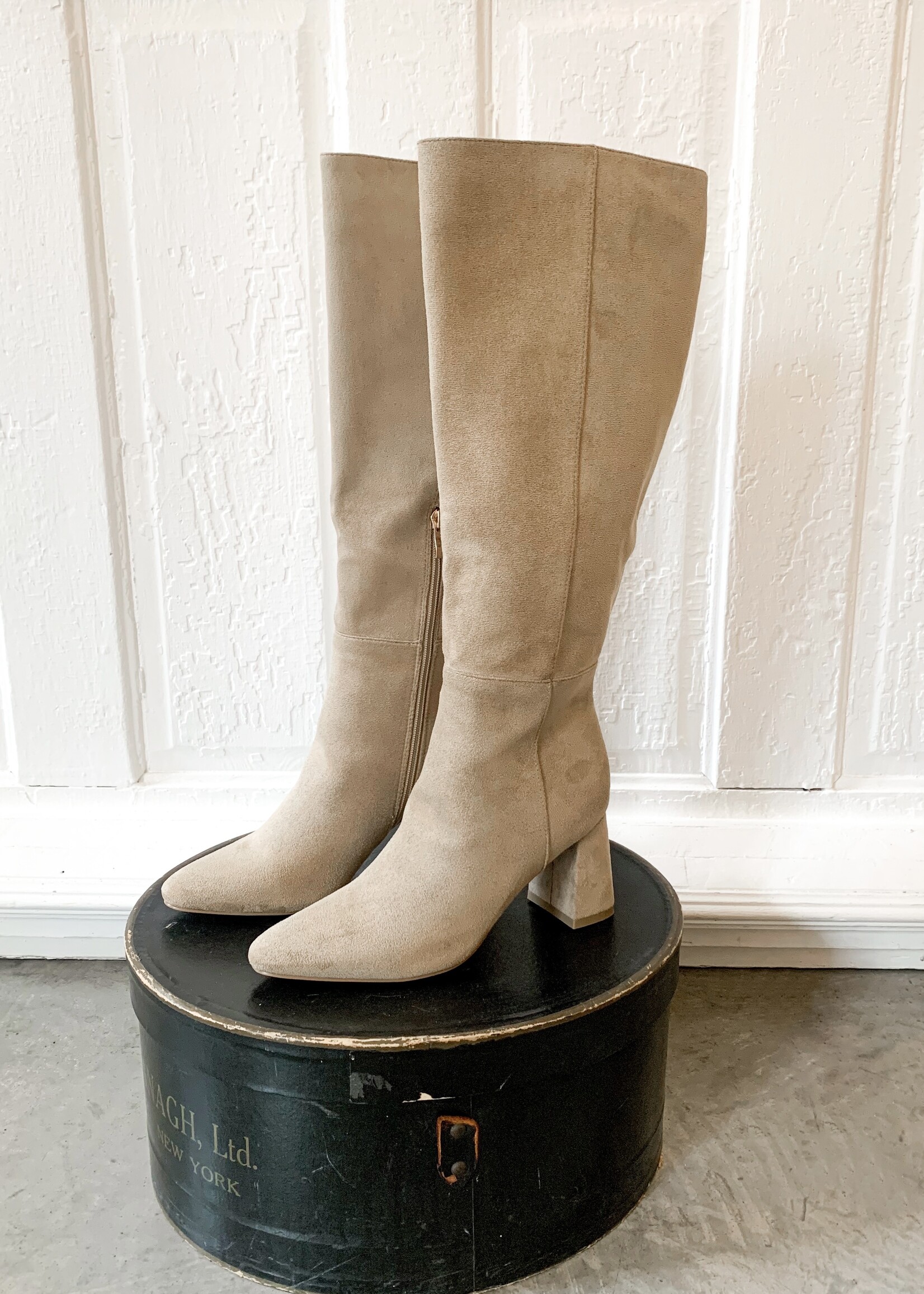 Madison Suede Boot in Taupe