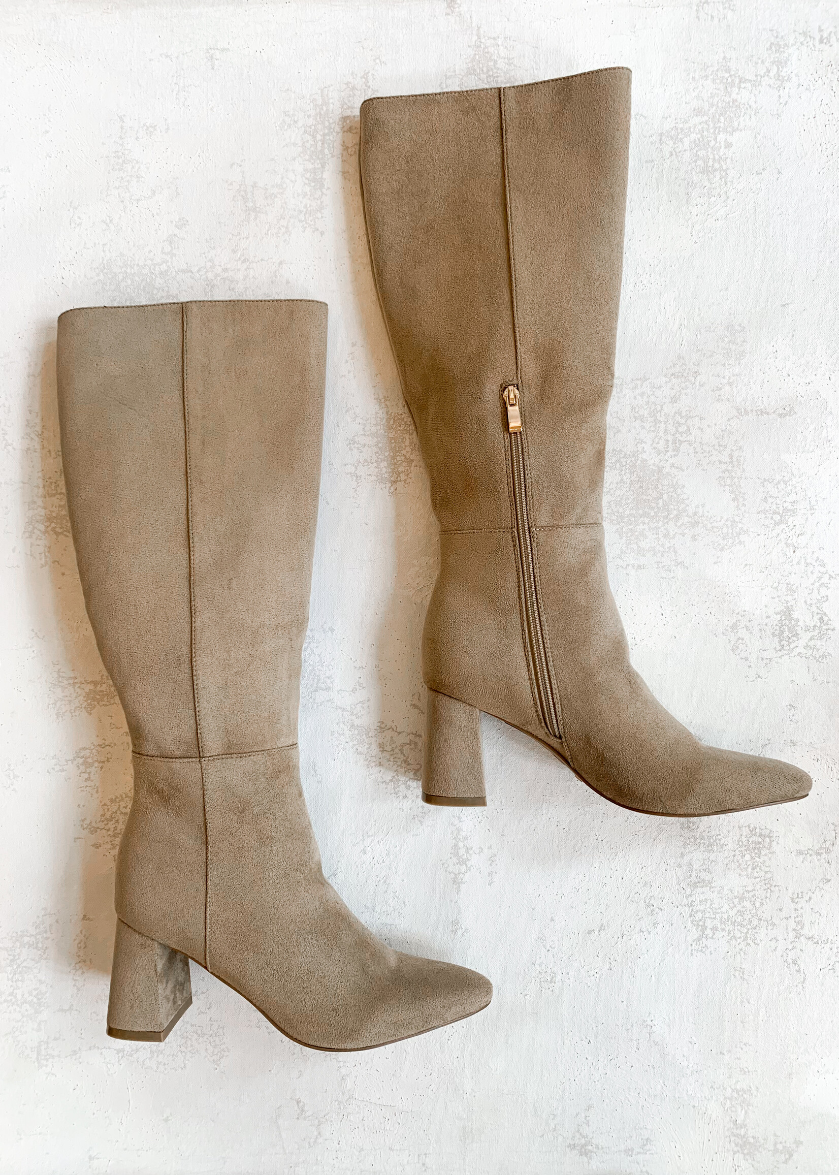 Madison Suede Boot in Taupe