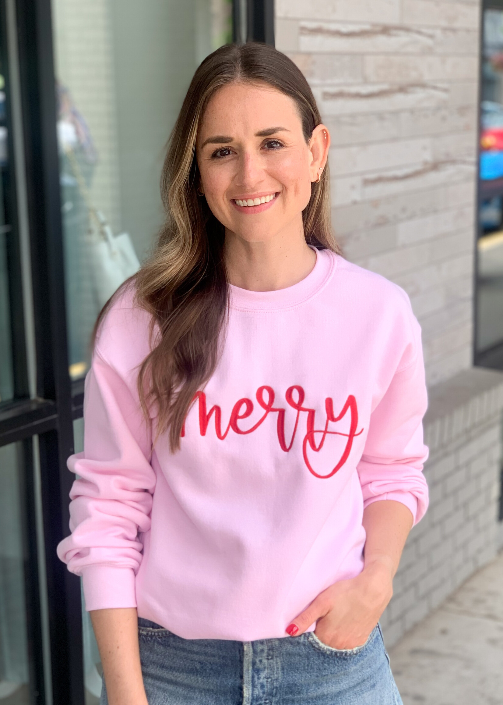 Elitaire Boutique Merry Embroidered Sweatshirt