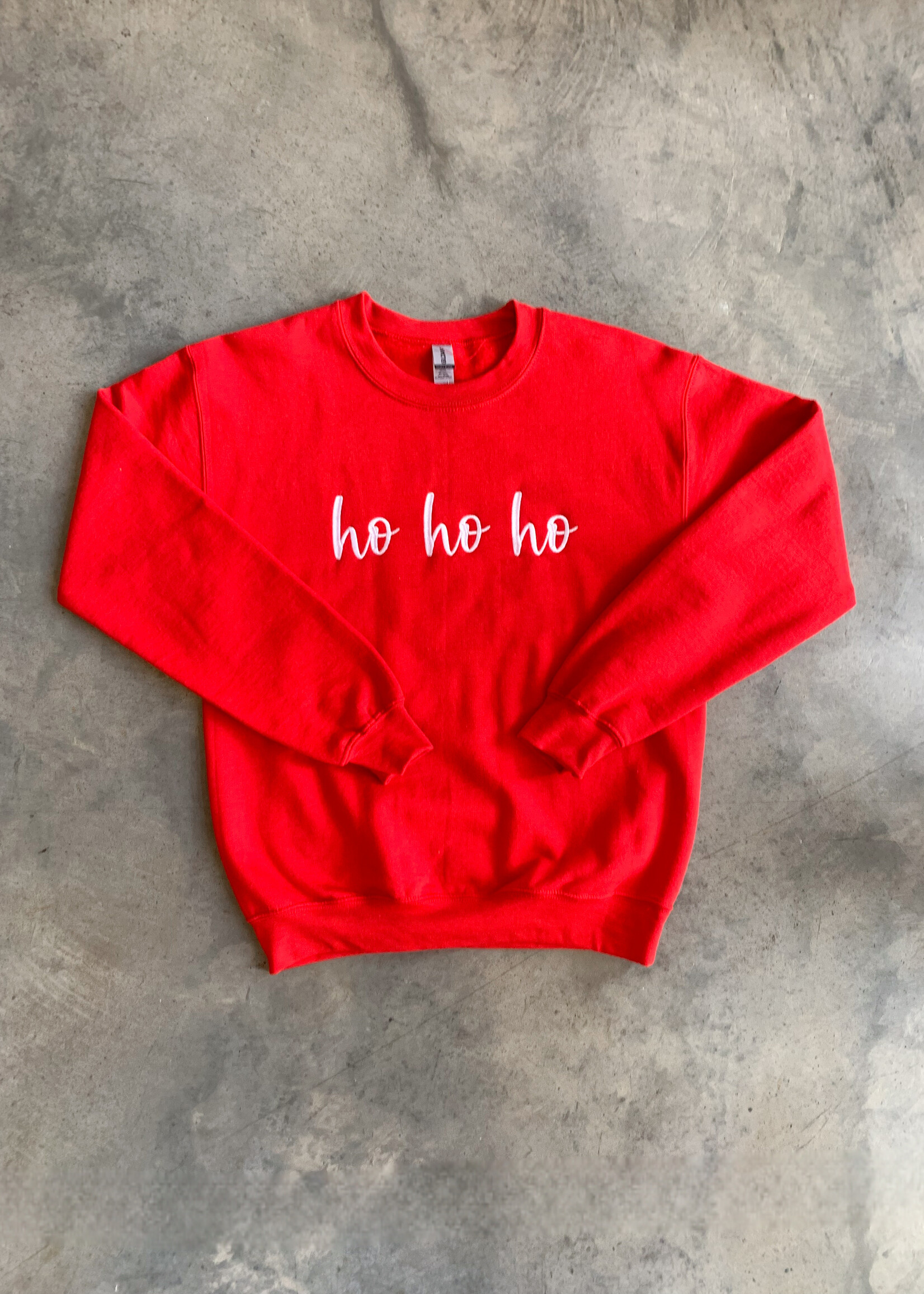 Elitaire Boutique Ho Ho Ho Embroidered Sweatshirt