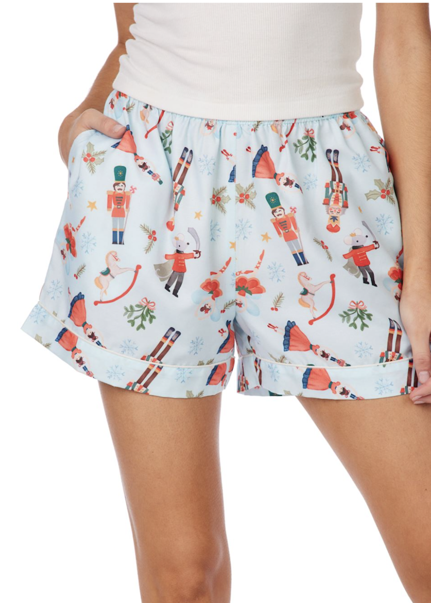 Elitaire Boutique Blue Nutcracker Pajama Shorts