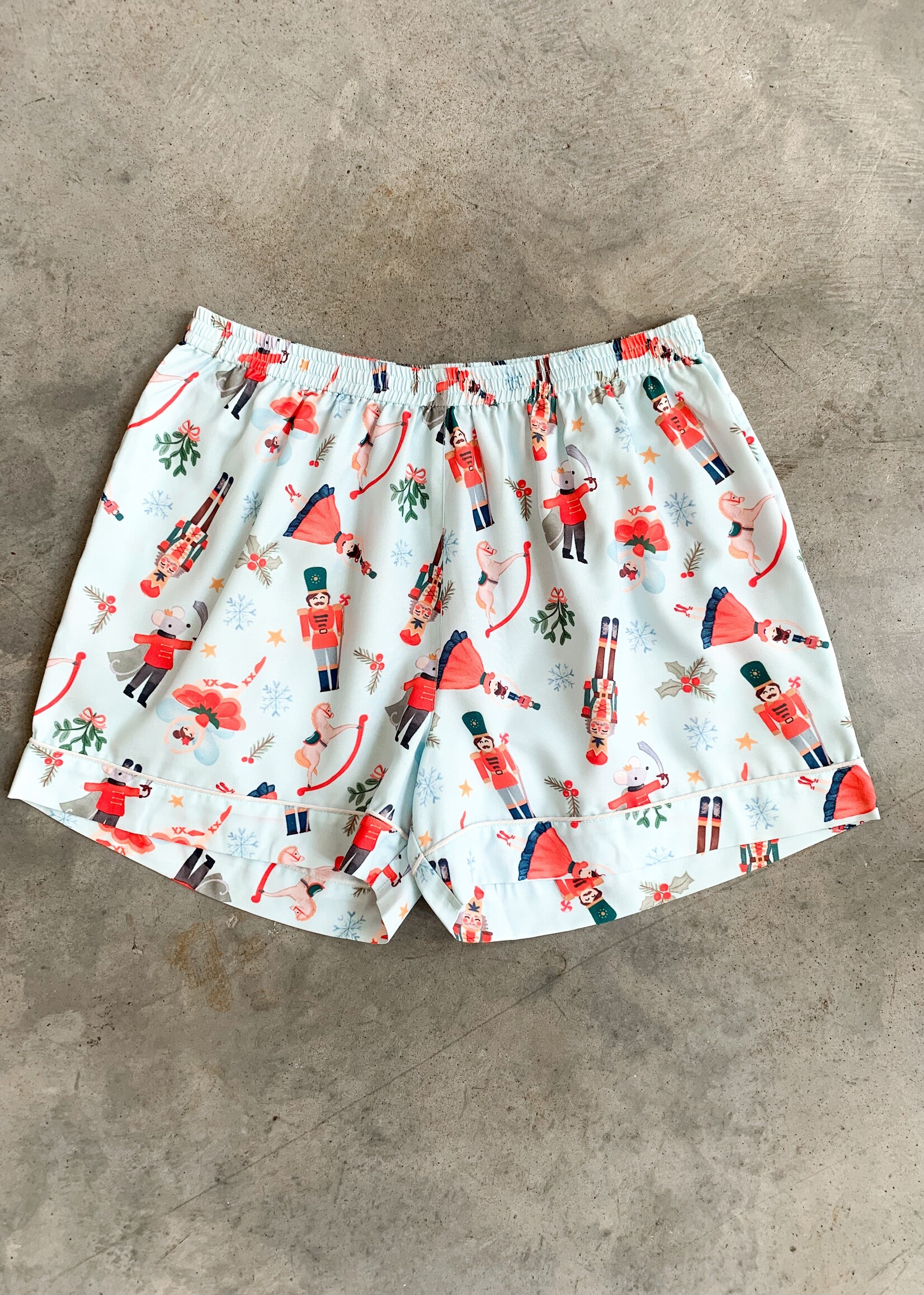 Elitaire Boutique Blue Nutcracker Pajama Shorts