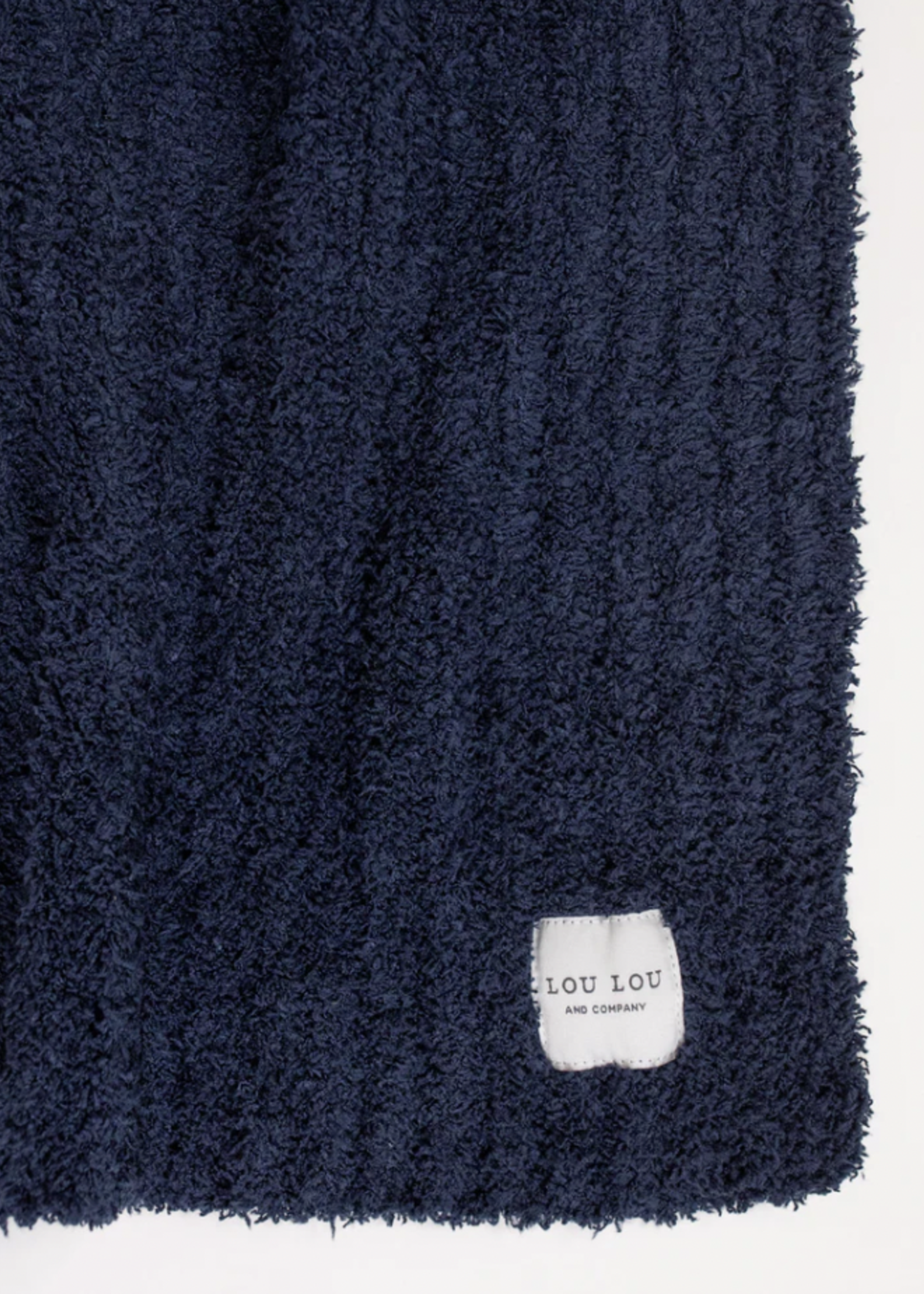 Elitaire Petite Chenille Blanket - Navy - Small