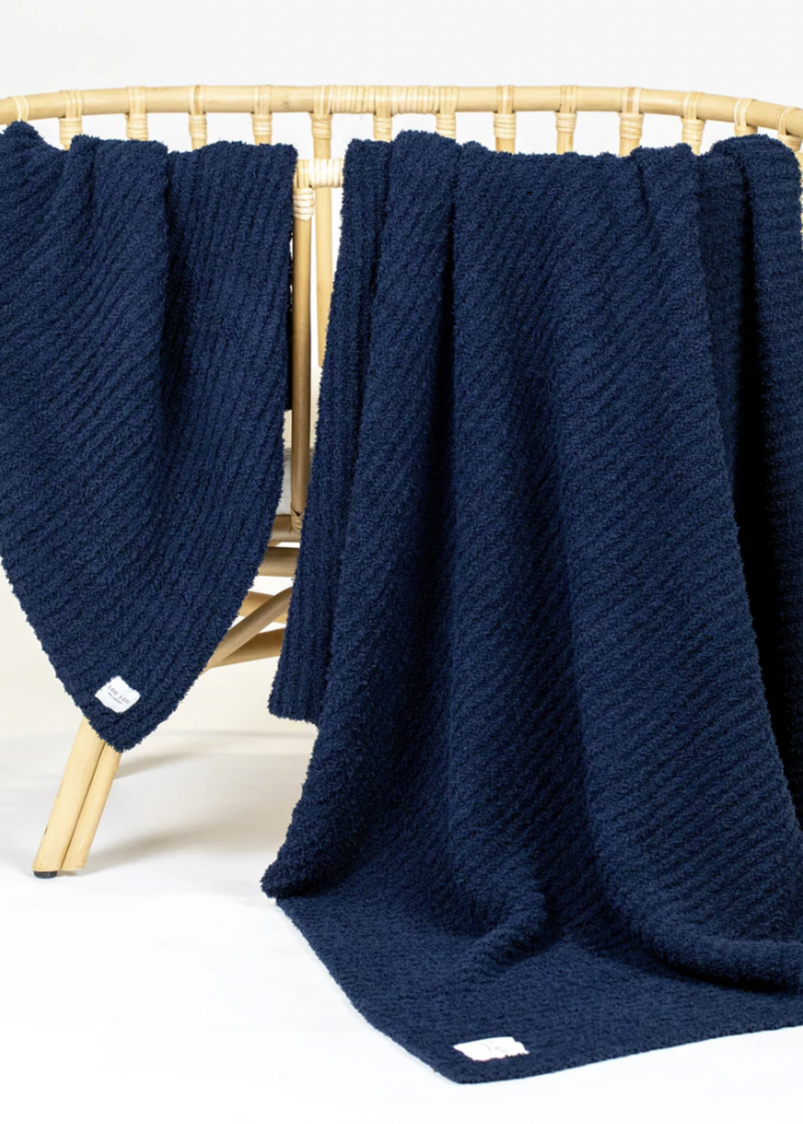 Elitaire Petite Chenille Blanket - Navy - Small