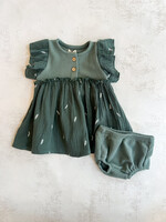 Elitaire Petite Cadan Green Feather Dress