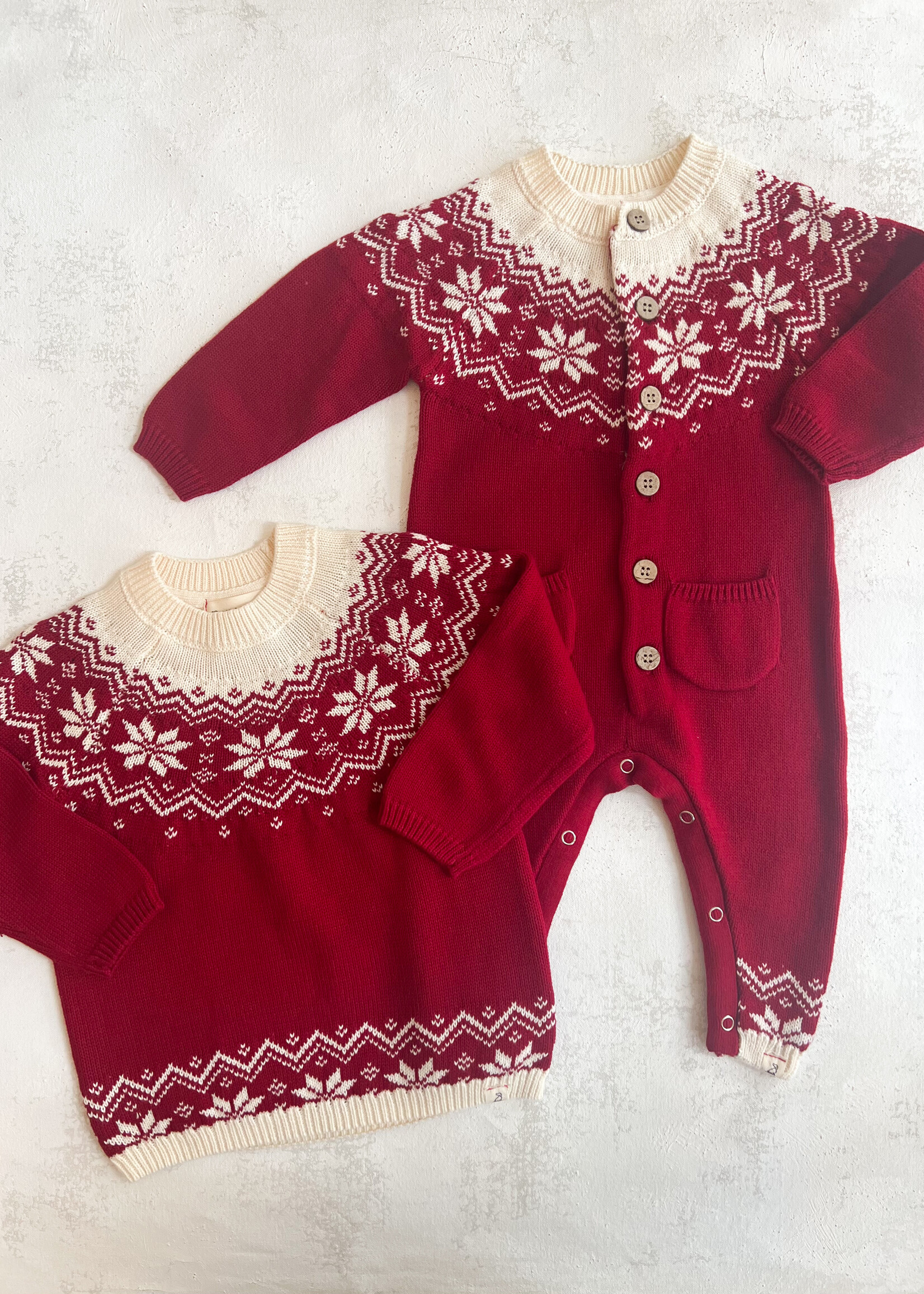 Elitaire Petite Red Polar Romper & Sweater