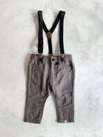 Elitaire Petite Lumberjack Tweed Pants with Suspenders