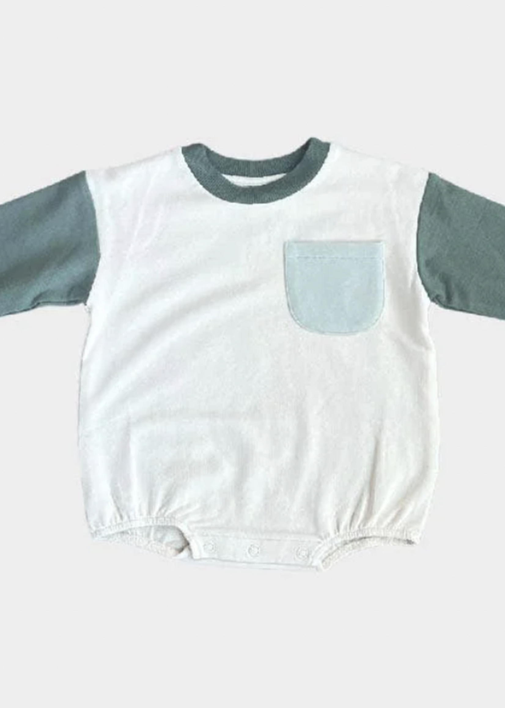 Elitaire Petite Colorblock Romper - Pine