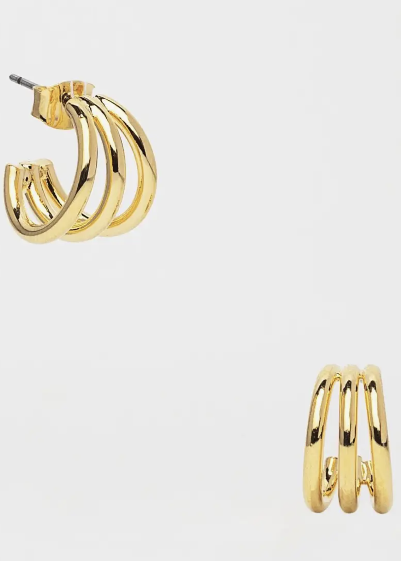 Elitaire Boutique Triple Mini Hoops - Gold