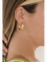 Elitaire Boutique Hammered Hoops - 24k Gold