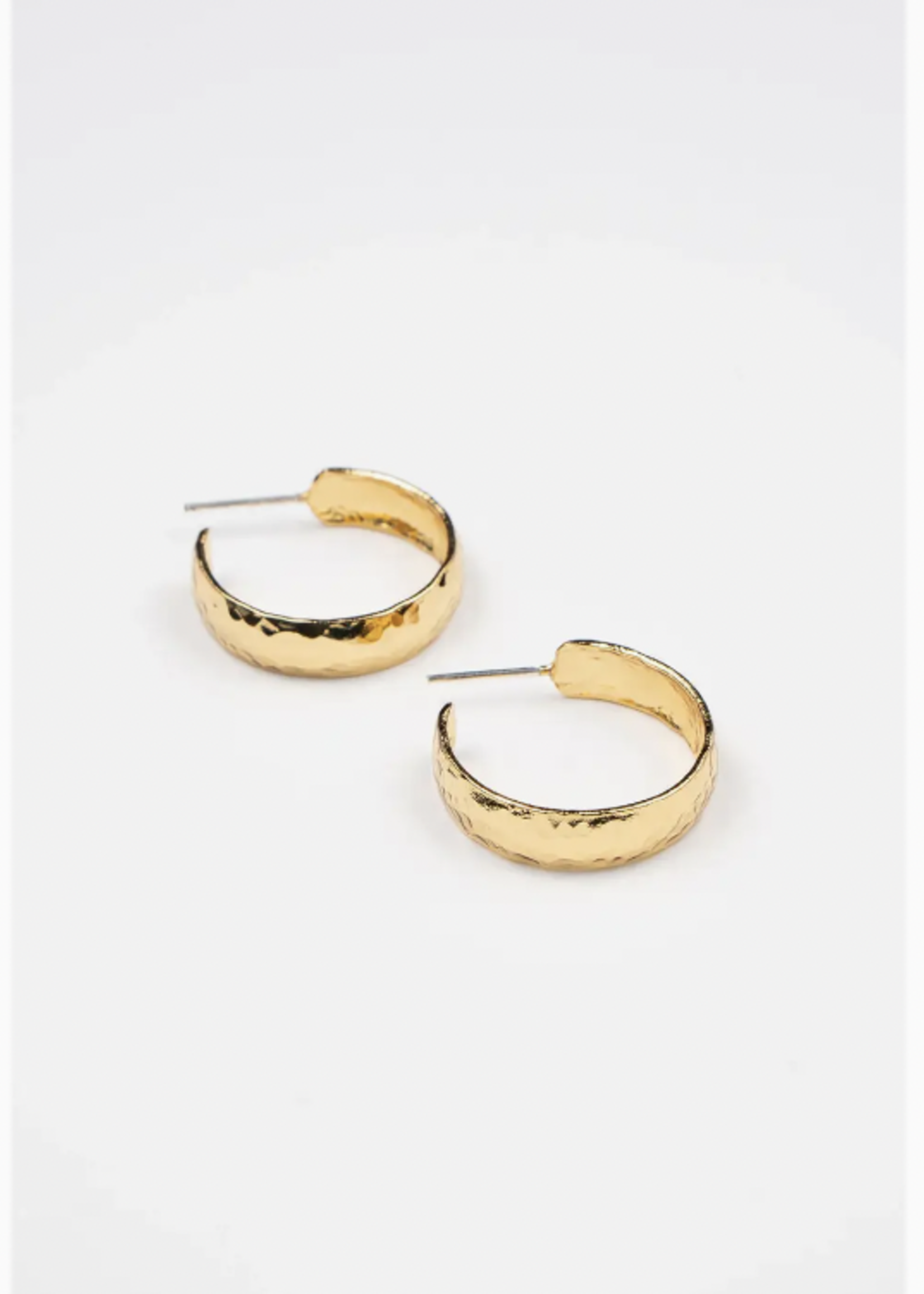 Elitaire Boutique Hammered Hoops - 24k Gold