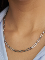 Elitaire Boutique Paper Clip Chain Necklace - Silver