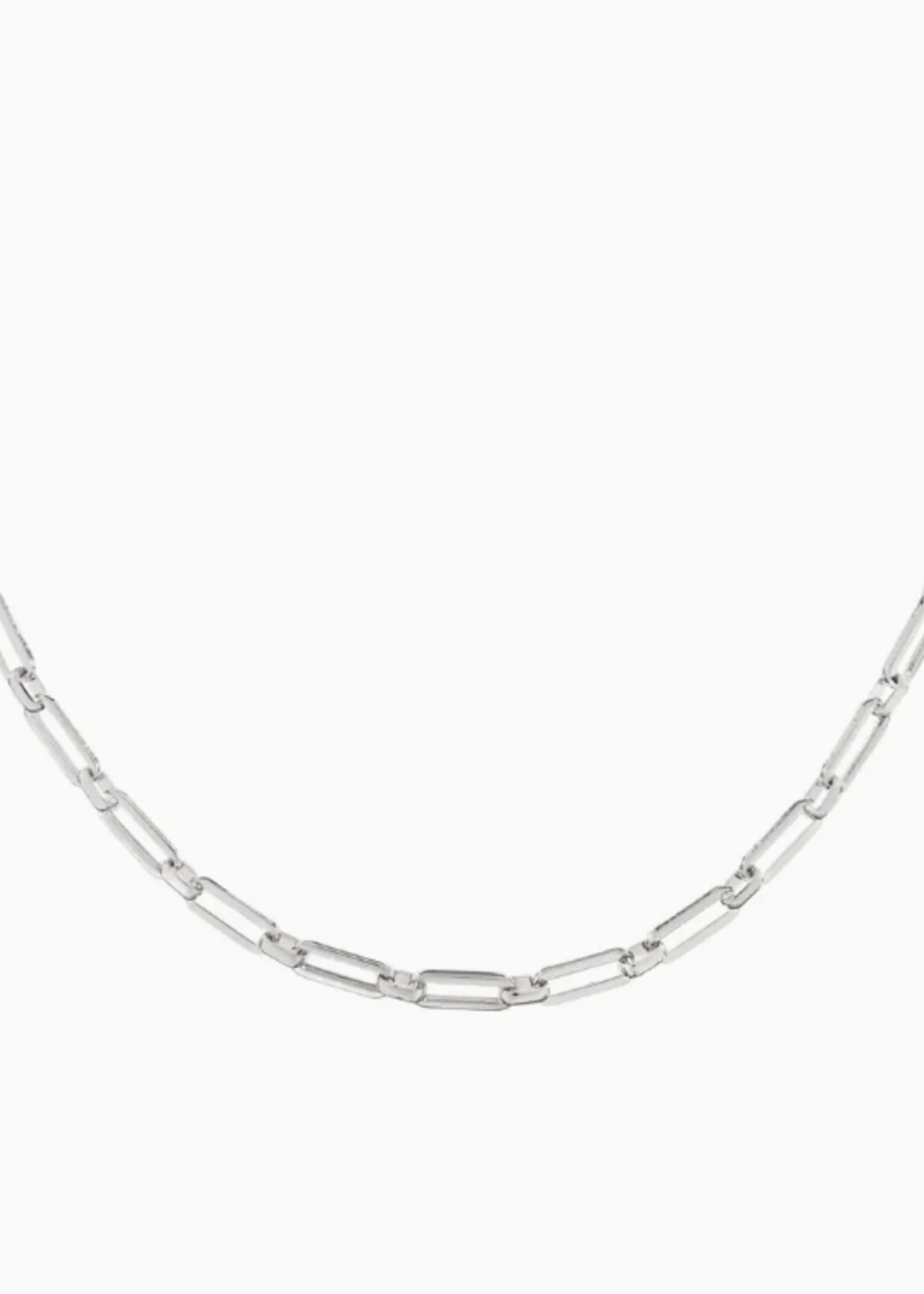 Elitaire Boutique Paper Clip Chain Necklace - Silver
