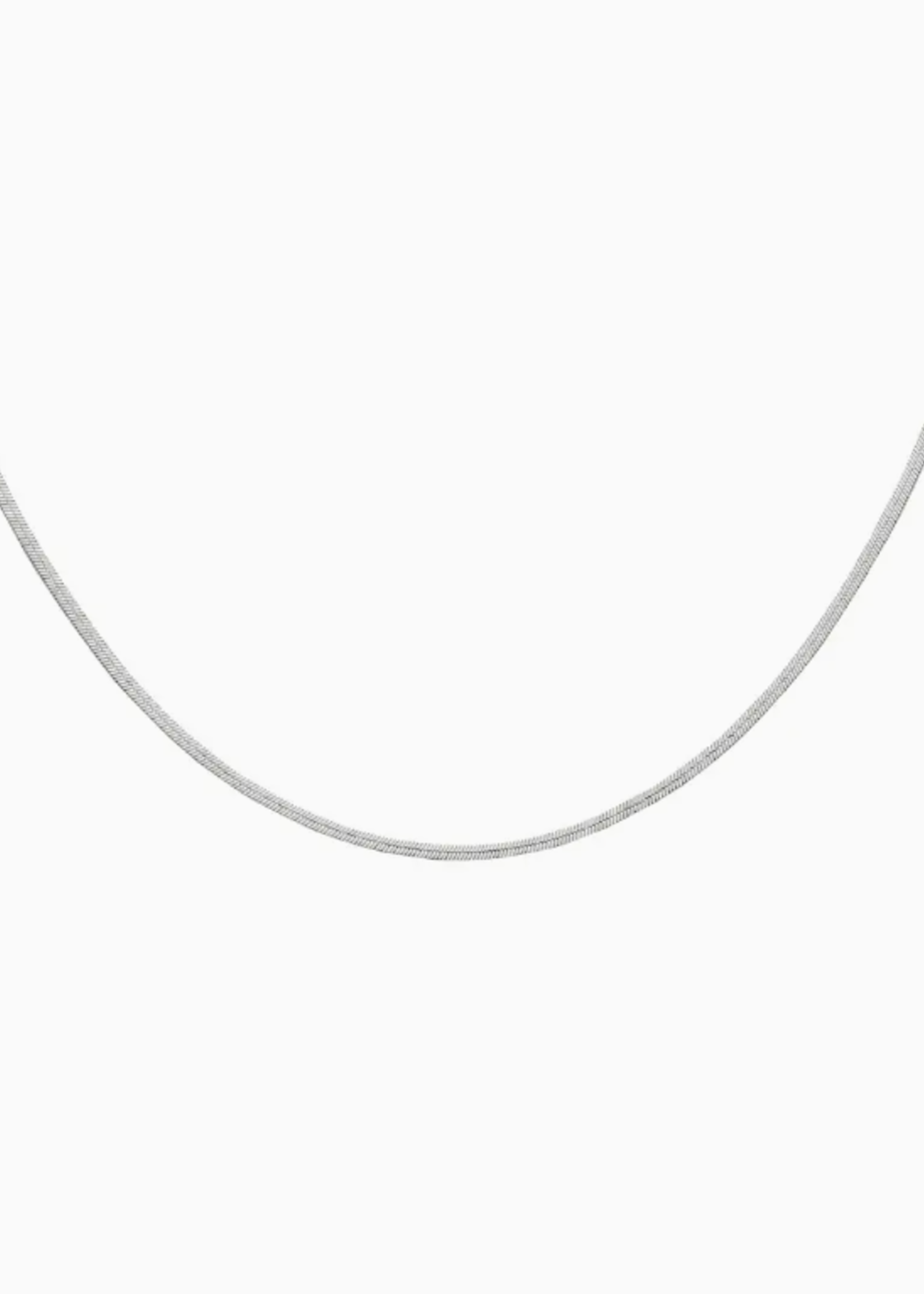 Elitaire Boutique Micro Herringbone Necklace - Silver