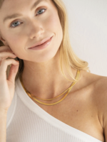 Elitaire Boutique Dainty Herringbone Necklace - Gold