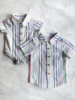 Elitaire Petite Helford Onesie/Shirt in Blue/Pink/White Stripes