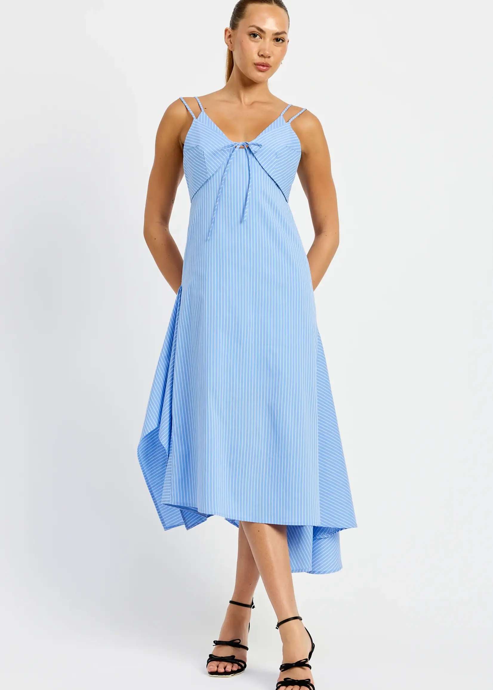 Elitaire Boutique Lilith Stripe Midi Dress