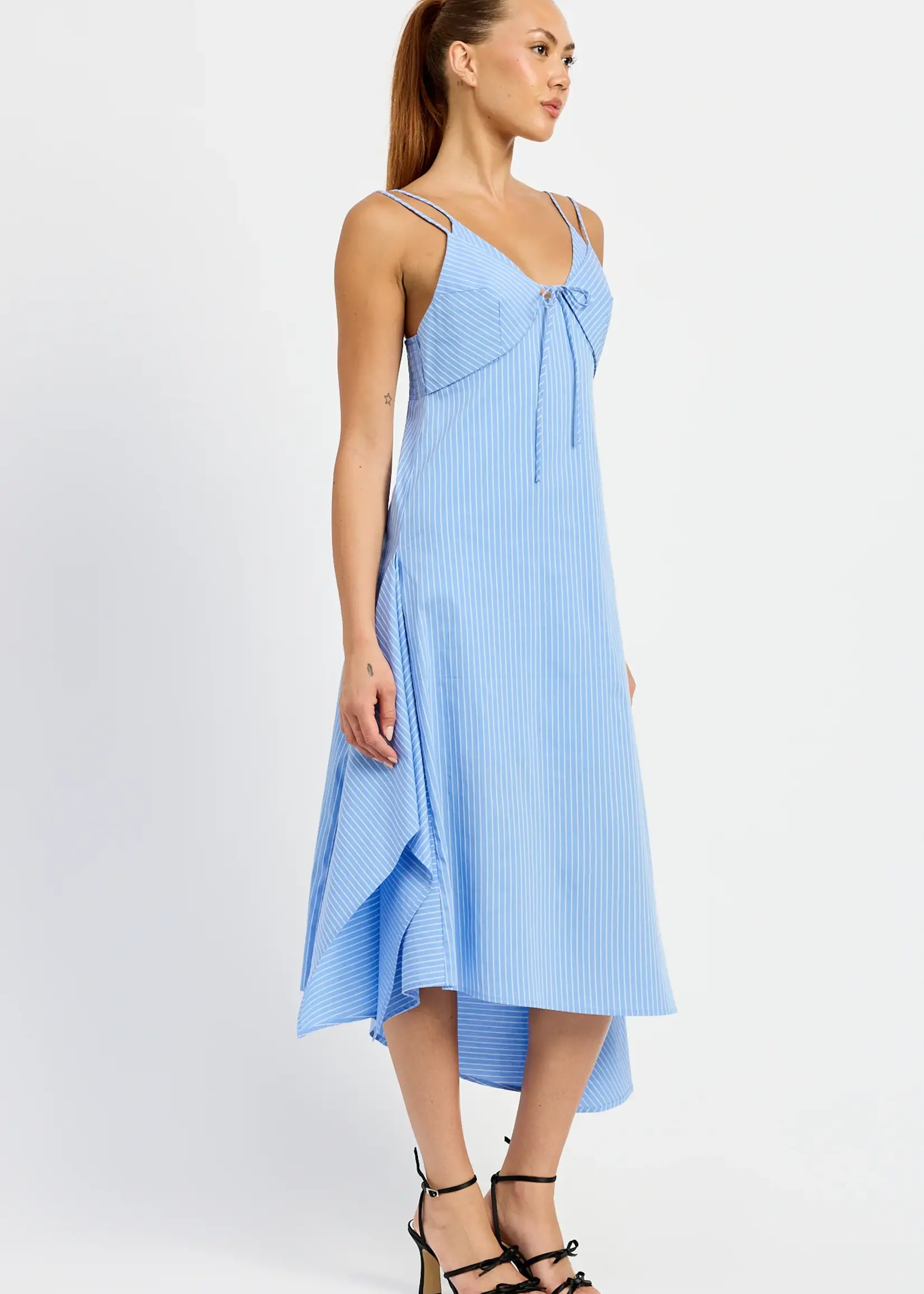 Elitaire Boutique Lilith Stripe Midi Dress