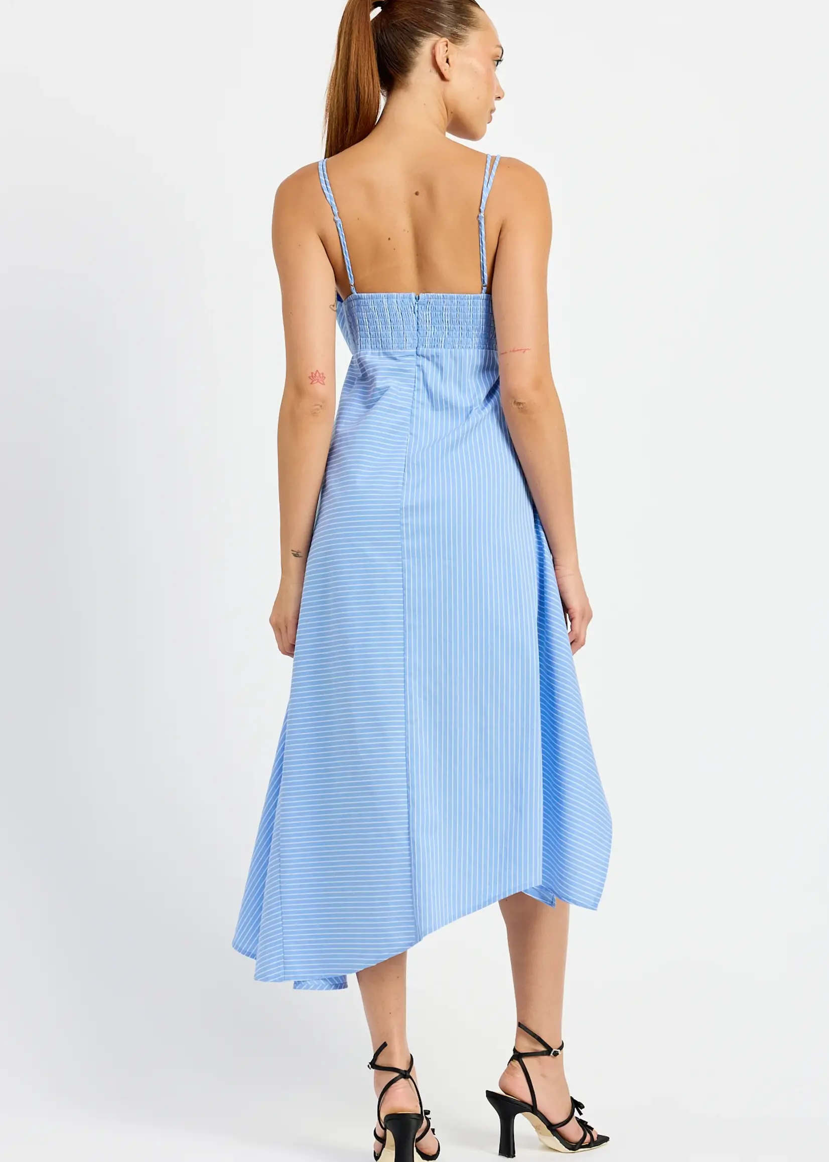 Elitaire Boutique Lilith Stripe Midi Dress