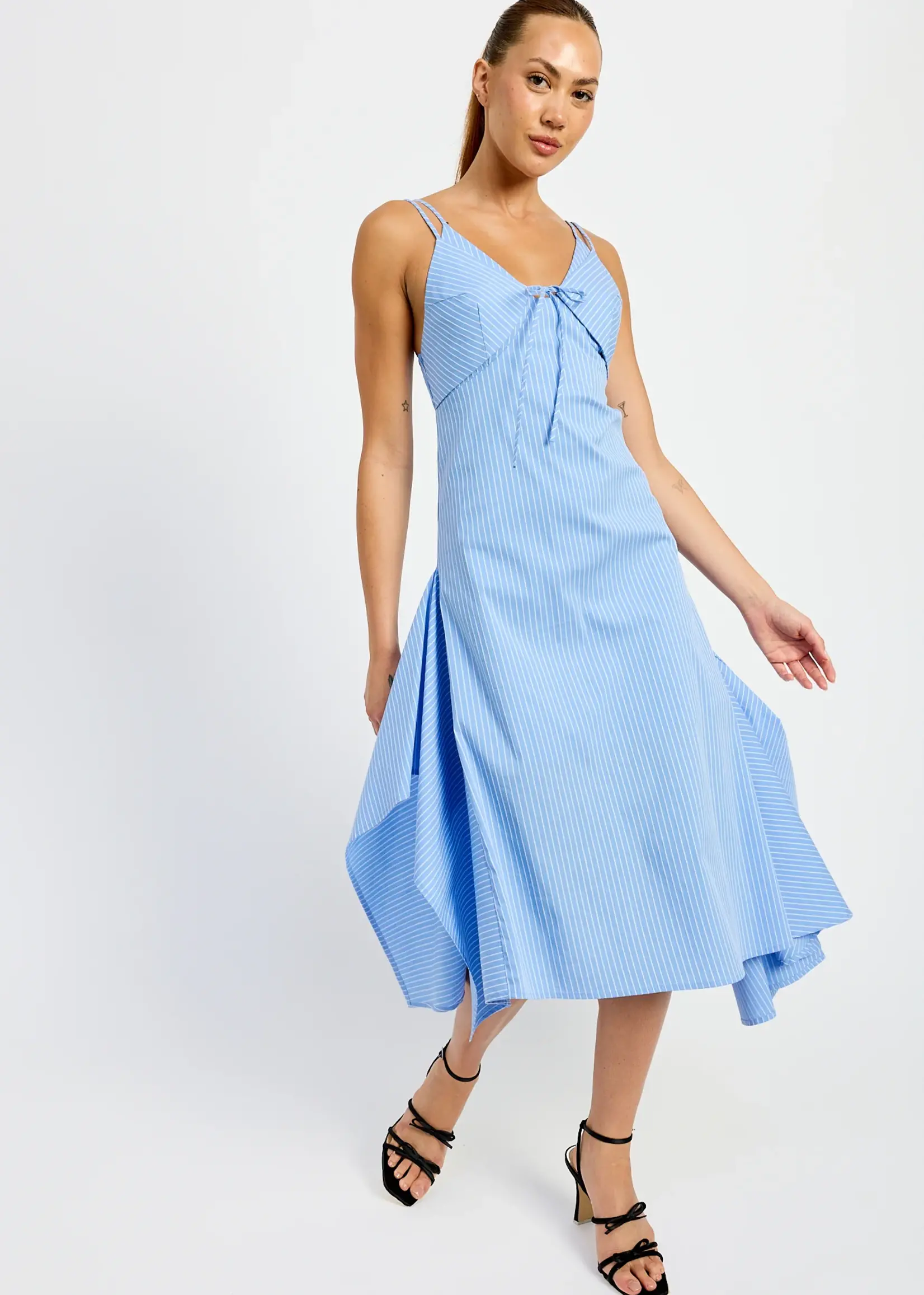 Elitaire Boutique Lilith Stripe Midi Dress