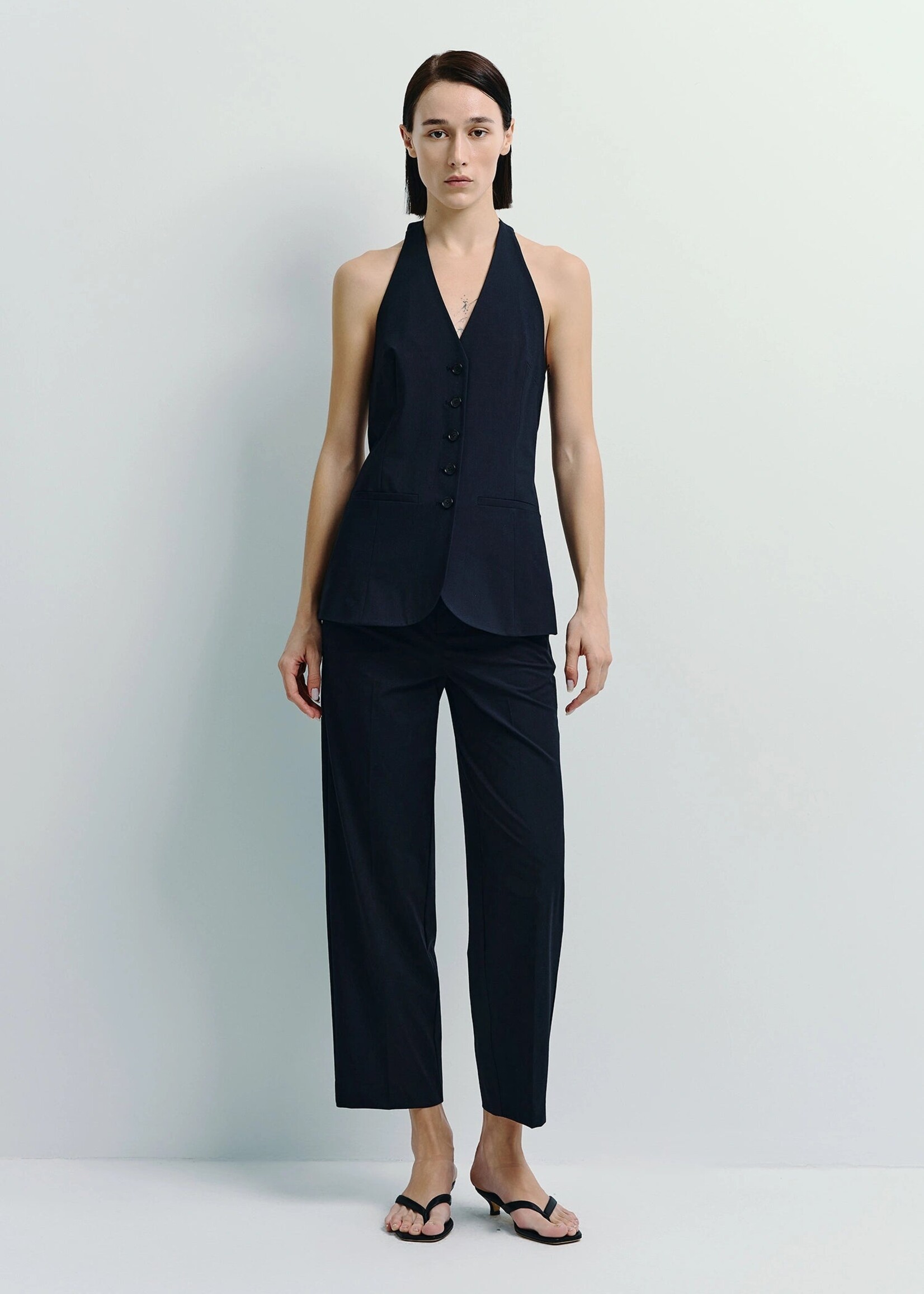 Elitaire Boutique Glen Vest in Navy