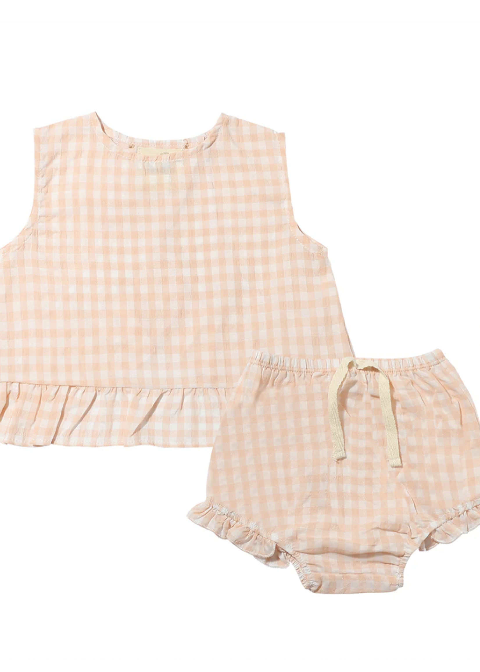 Elitaire Petite Aria Set in Peach Plaid
