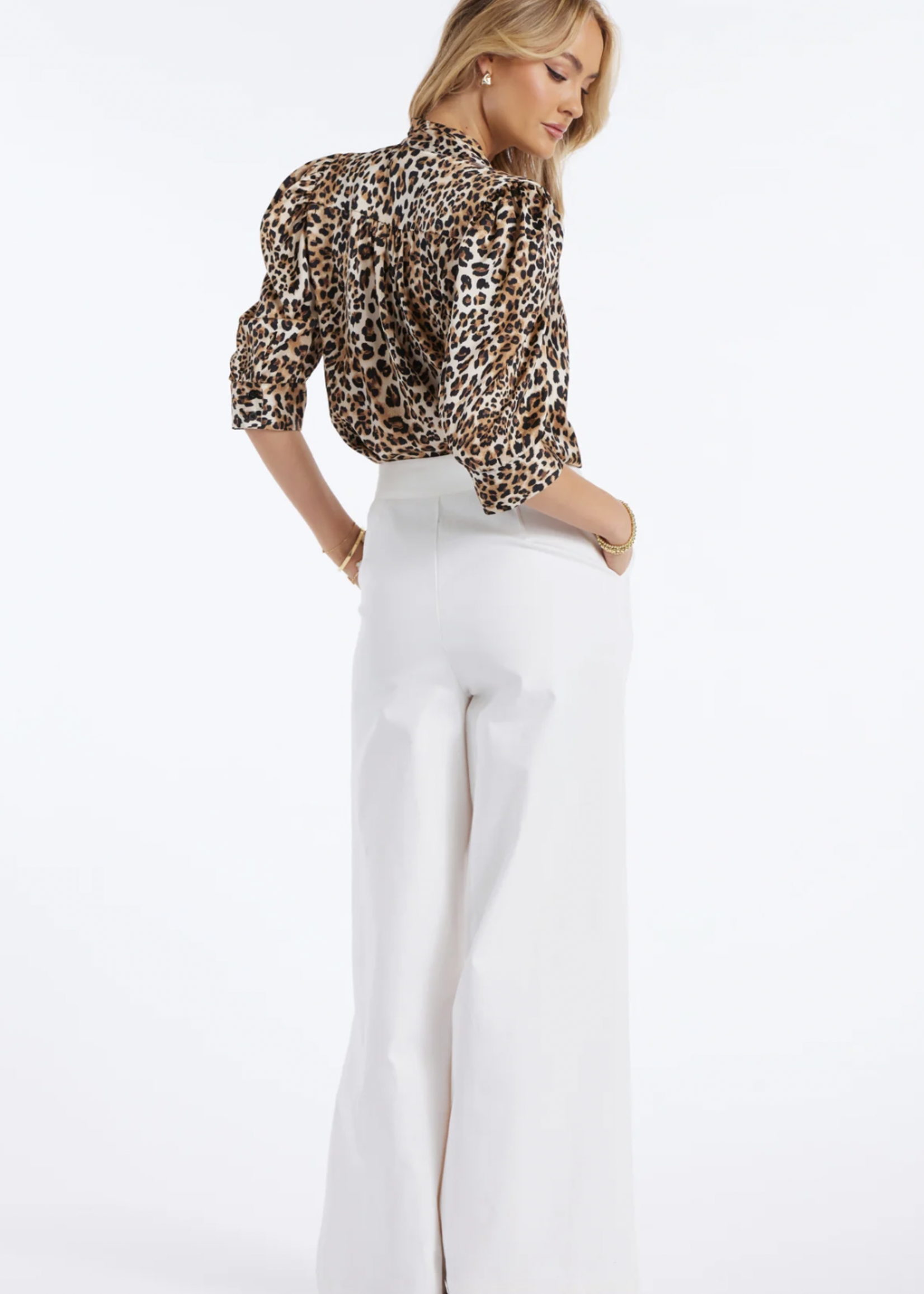 Elitaire Boutique Alessandro Wide Leg Pant in White