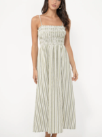 Elitaire Boutique Lanis Olive Stripe Midi Dress