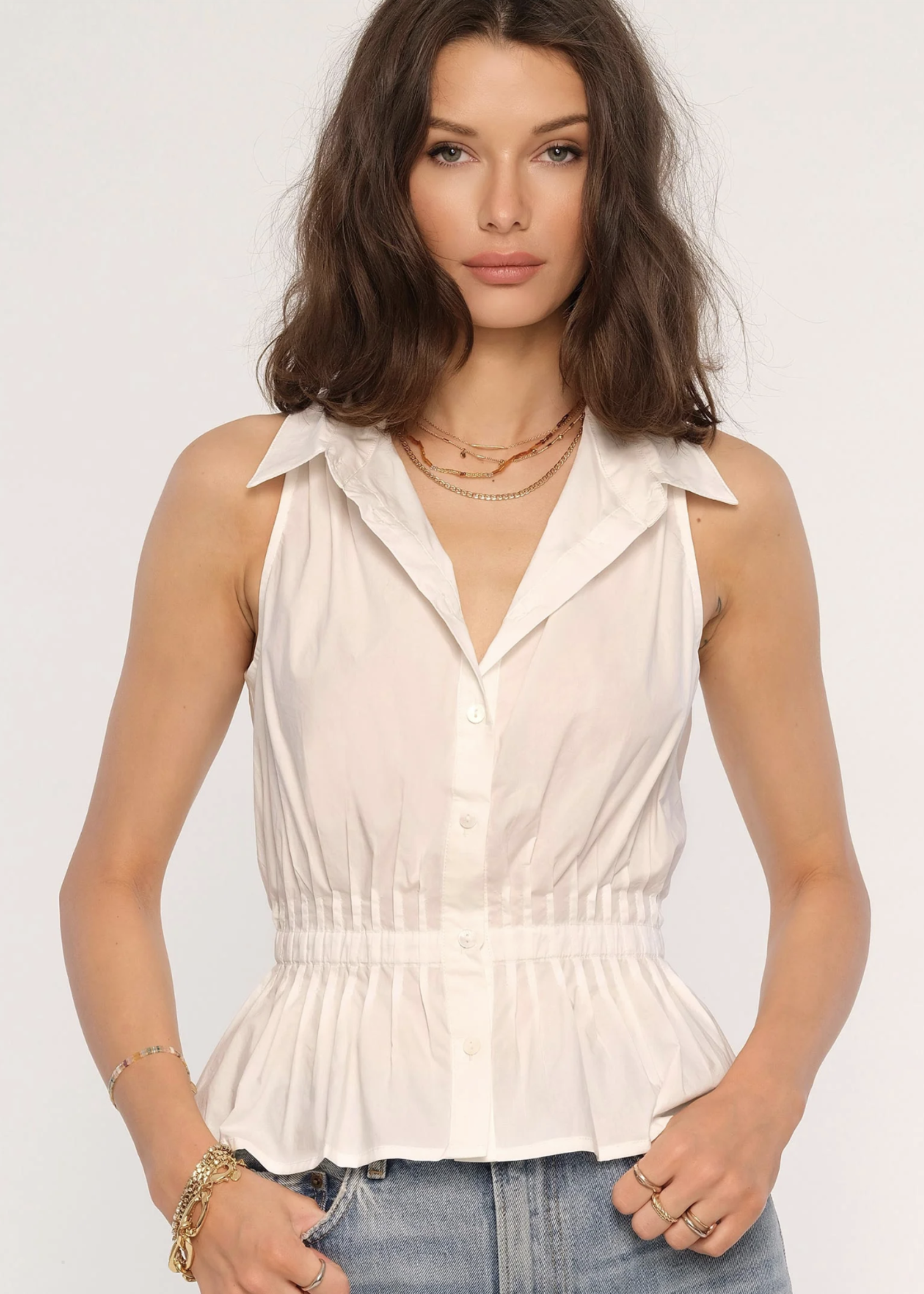 Elitaire Boutique Arco Top in Eggshell